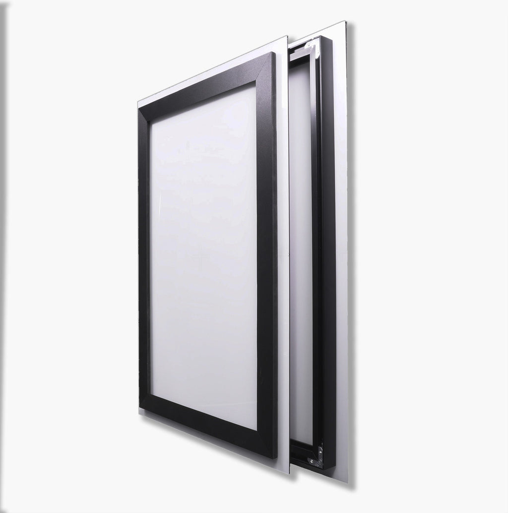 Sintra recess mount and Aluminum recess mount shown side by side before printing, comparing how far each one floats the panel off the wall
