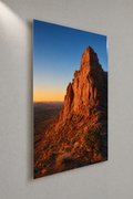 Opticrylic 24x36 acrylic print, Southwest desert photograph, three-quarter view on a light wall